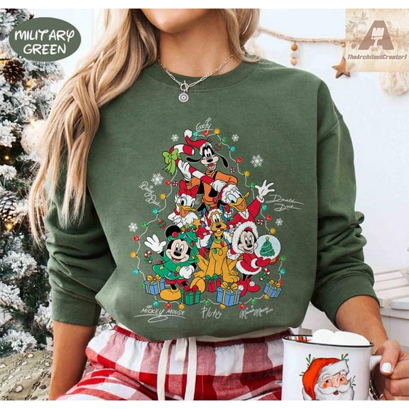 Mickey and Friends Signatures Christmas Sweatshirt, Disney Christmas Shirt, Mickey's Very Merry Christmas Party Sweater