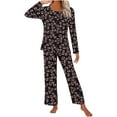 thumbnail image 4 of Kiplyki Flash Womens Sleepshirts Printing Round Neck Short Sleeve Sleepshirt and Pants Sets Loungewear Pajamas With Pockets, 4 of 6