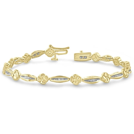 JewelersClub 1/2 Carat T.W. White Diamond 14kt Gold over Silver Fashion Bracelet, 7.5