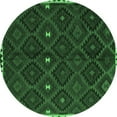 thumbnail image 1 of Ahgly Company Indoor Round Oriental Emerald Green Traditional Area Rugs, 8' Round, 1 of 4