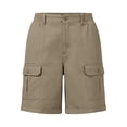 thumbnail image 5 of Fnooota Women's Bermuda Shorts, Casual Relaxed Fit Summer Elastic Waistband Cargo Shorts with Pockets Khaki Size 2XL, 5 of 8