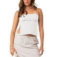 thumbnail image 2 of Sngxgn Lace Camisole Tank Tops for Women, Soft Stretch Ribbed Cotton(White,M), 2 of 7