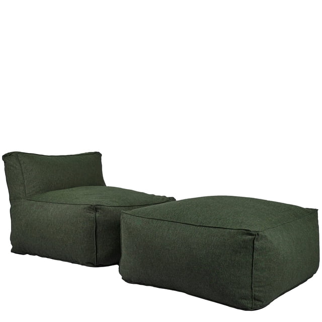 Sillon Puff con Taburete Ferrara Verde Kessa Muebles