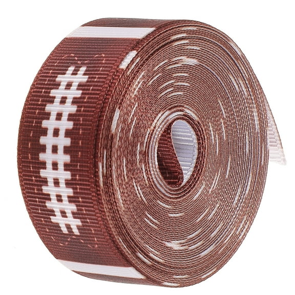 HONMEET Red Football Pattern Ribbon Roll for Crafts, 450cm x 2.2cm, Perfect for Sports-Themed Decorations and Wrapping