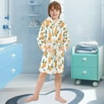 thumbnail image 5 of FORMRS Niños Bathrobe Unisex Hooded Robe Soft Plush Pajamas Sleepwear, Size 2-3T, Orange, 5 of 7