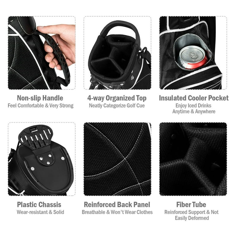 未使用 BAGJACK GOLF Self Stand Carry Gymax Golf Stand Bag: Lightweight Carrier with Divider Tubes and