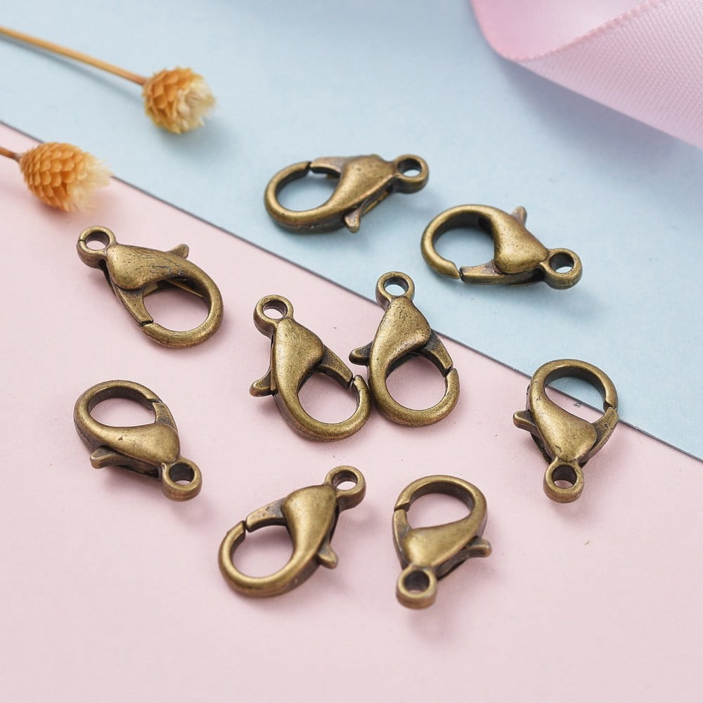 1000 pc Zinc Alloy Lobster Claw Clasps Parrot Trigger Clasps Cadmium Free Nickel Free Lead Free Antique Bronze 14x8mm Hole: 1.8mm