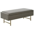 thumbnail image 1 of Madison Park Heath Solid Wood and Polyester Accent Bench in Gray/Bronze, 1 of 7