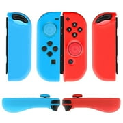Nintendo Switch Joy-Con Grip Gel Guards with Thumb Grips Caps - Protective Case Covers Anti-Slip Ergonomic Lightweight Design Joy Con Comfort Grip Controller Skin Accessories (1 Pair Neon Blue + Red)