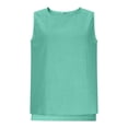 thumbnail image 4 of Womens Linen Tank Tops Crew Neck Casual Sleeveless Basic Shirt Summer Fashion Beach Pullover Blouses Mint Green M, 4 of 7