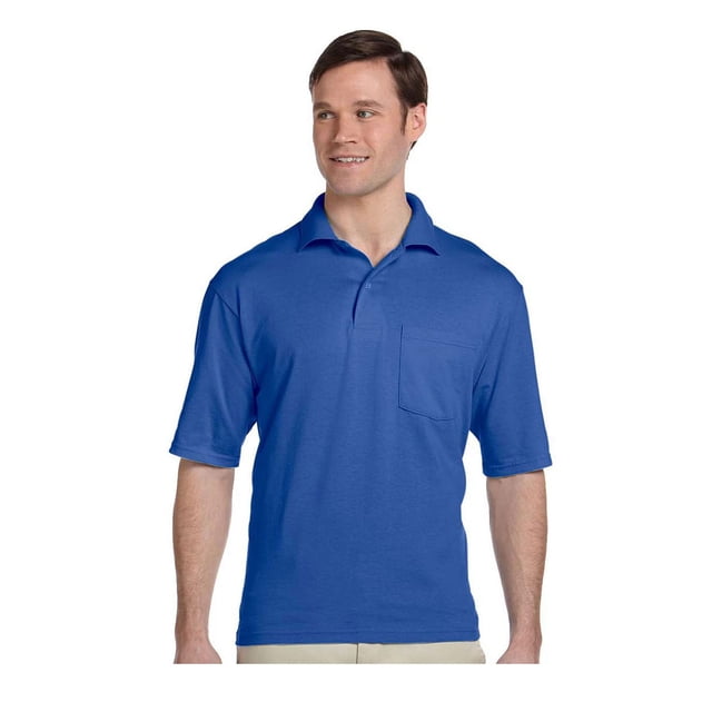 Jerzees Men's Five Point Left Chest Pocket Polo Shirt, Style 436MP