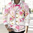 thumbnail image 4 of Atogsazn Mens Valentine's Day Shirts Casual Hearts Printed Long Sleeve Button Up Shirt Work Bussiness Tops Pink M Fashion, 4 of 7
