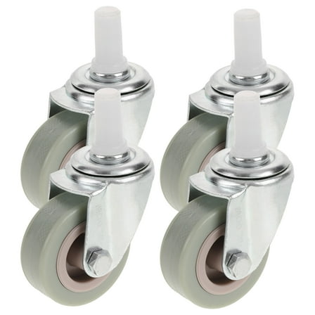 Mop Bucket Wheel Set of 4 Swivel Stem Caster Replacement for Cart Silver Plastic