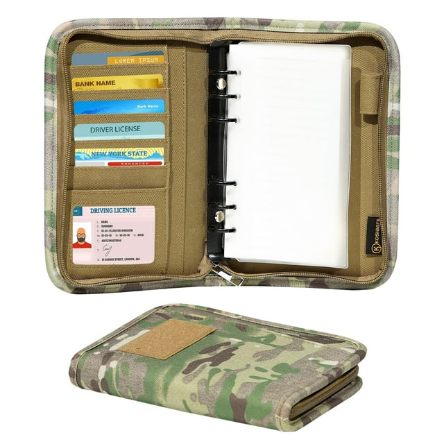 Carpeta de almacenamiento KOSIBATE Padfolio con 6 anillas, 14 x 22 cm, resistente a la intemperie