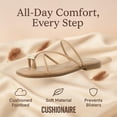 thumbnail image 2 of Cushionaire Venue Women’s Strappy Toe-Loop Slide Sandals with Gold-Tone Accent & Memory Foam Comfort | Minimalist Summer Sandals for Women with Wide Widths Available, 2 of 13