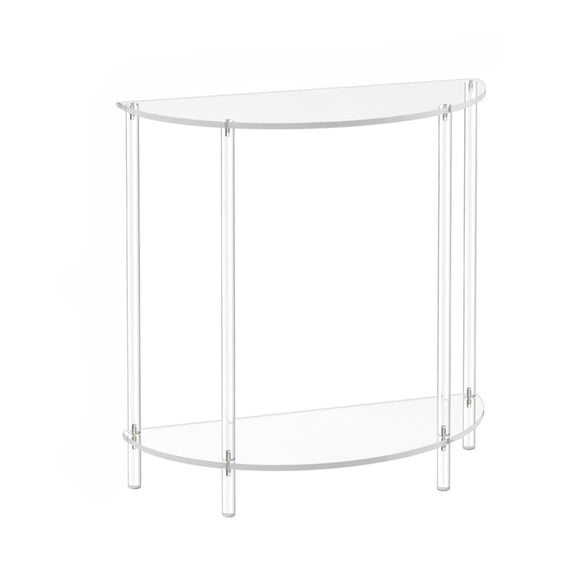 Elegant Acrylic Corner Storage Table with Two Levels for Books and Decoration Living Room Space Saving Designs