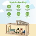 thumbnail image 3 of PlanToys® Wooden Dollhouse Gathering Room with Sunroom | Living Room Furniture Set with Sofa, Garden, Lamp & Accessories | Open Ended Role Play Space for Dollhouse Expansion, 3 of 9