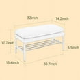 thumbnail image 7 of End of Bed Bench with Shelf Linen Upholstered Storage Shoe Bench Modern Bedroom Bench with Metal Legs for Living Room Entryway Dining Room Beige, 7 of 7