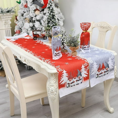 

Red Christmas Tablecloth Decoration Supplies Fabric Table Runner Christmas Table Decoration