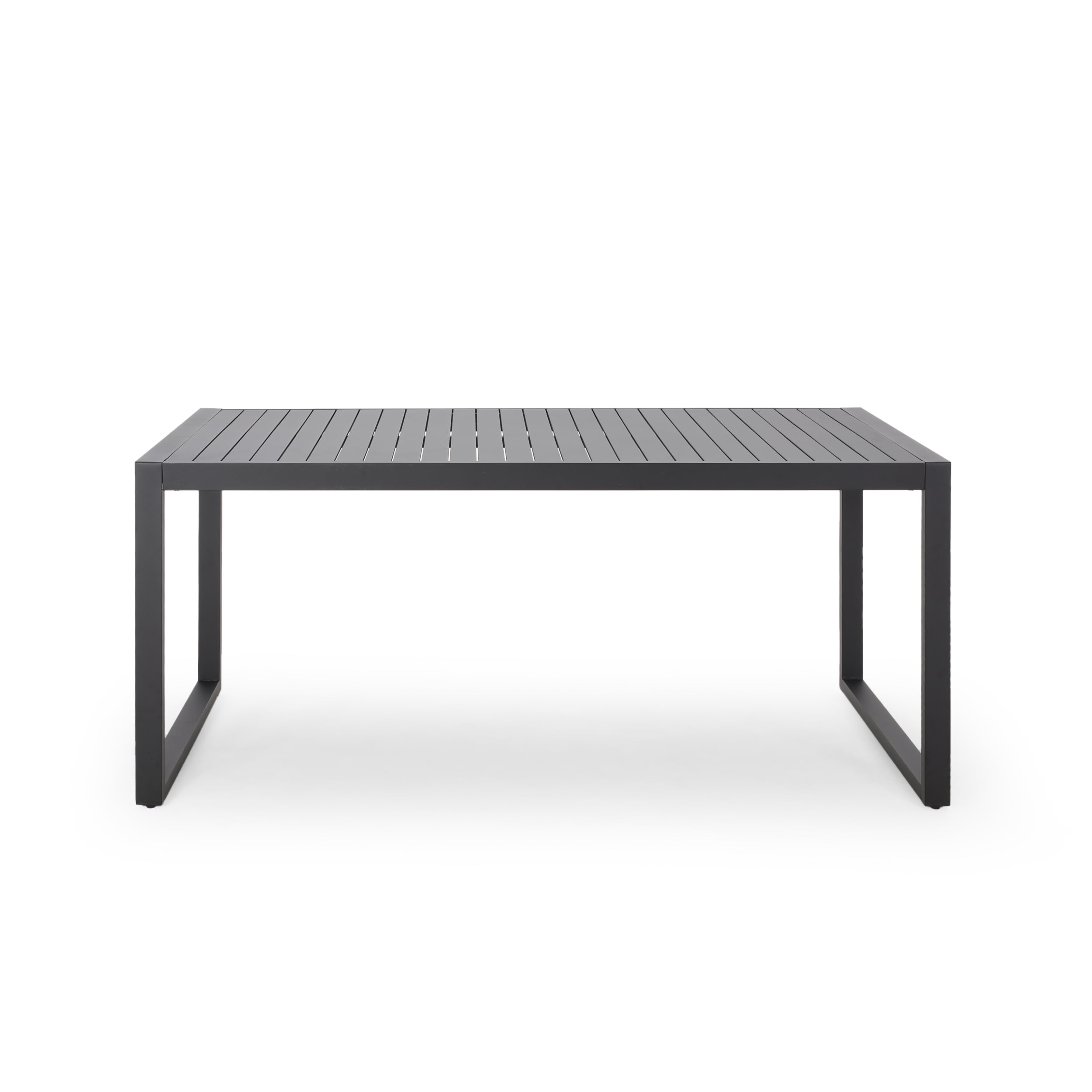 Noble House 35" Aluminum Lightweight Outdoor Dining Table, Black