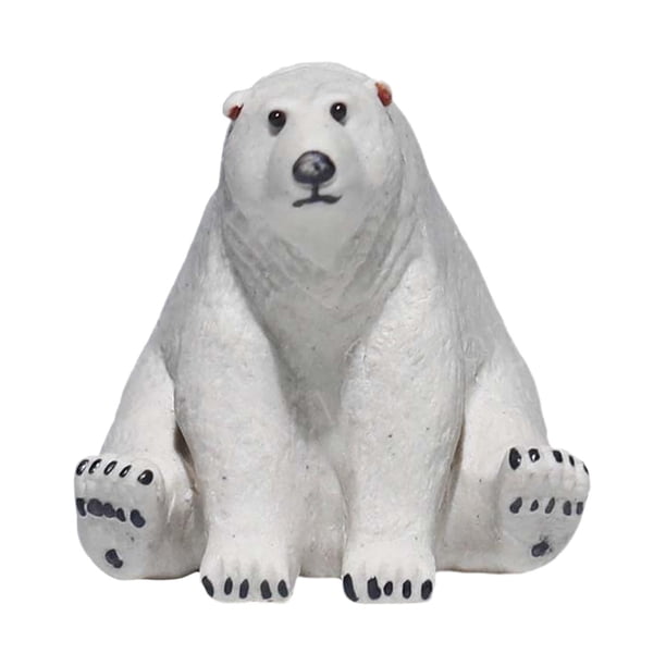 Estatua de animal pequeño, figura de animal en miniatura, escultura de mascota de té, regalo para amantes del té Oso polar