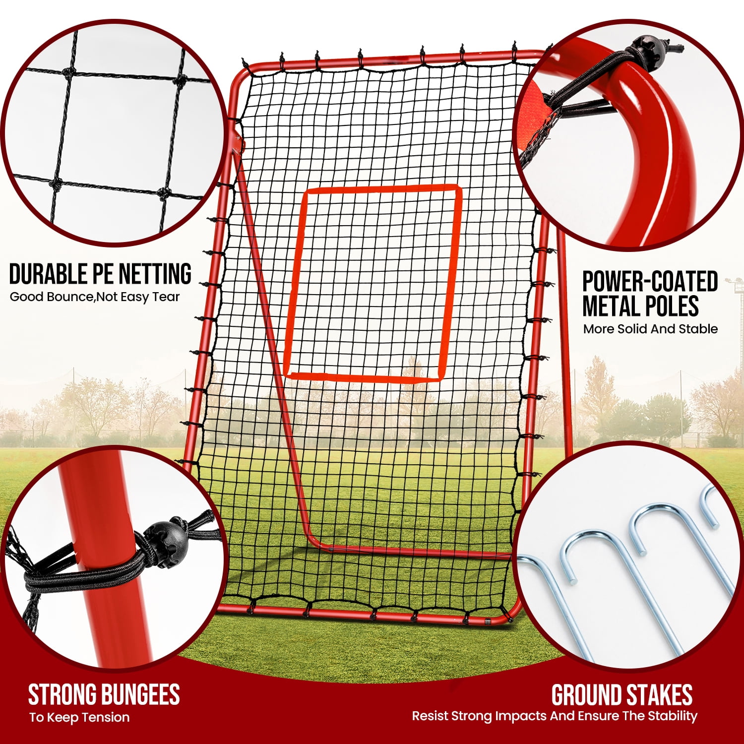 7x4FT Volleyball Rebounder Net,Angle Adjustable Volleyball Training Equipment for Hitting,Blocking,Serving,Setting