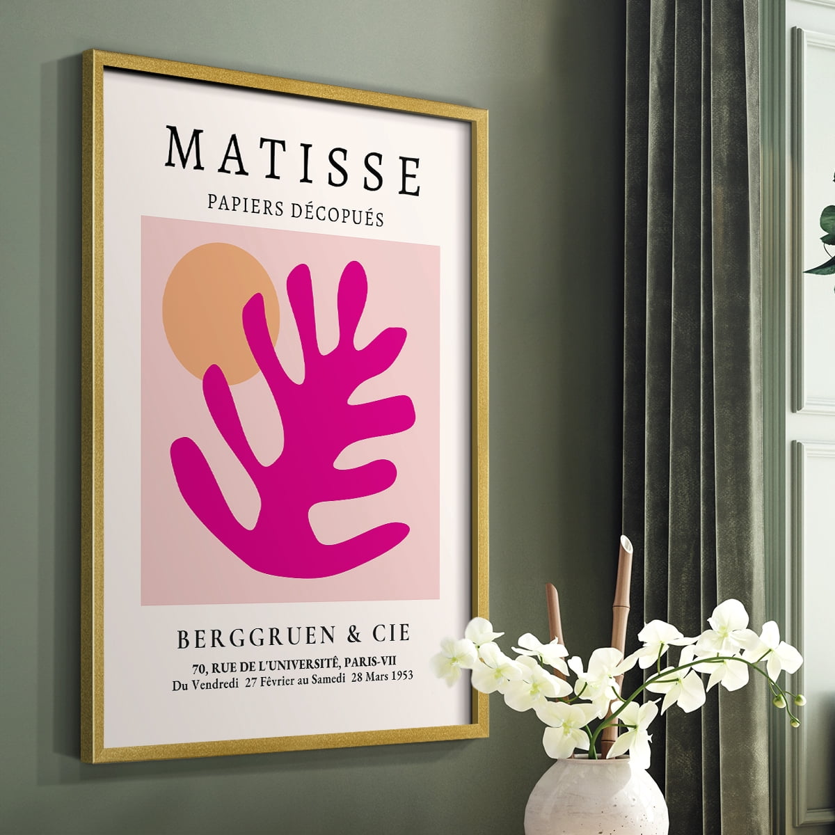 Matisse CLIV Framed Print in Gold Solid Wood 22 x 28 Framed Print