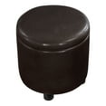 thumbnail image 4 of Designs4Comfort Round Accent Storage Ottoman with Reversible Tray Lid, Espresso Faux Leather, 4 of 7