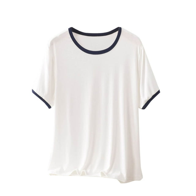 Womens Oversized T Shirts Short Sleeve Summer Tops Crewneck Casual Loose Fit Basic Tee Trendy Plus Size Blouse