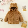 thumbnail image 2 of Winter Coat Jacket Baby Girl Hoodie With Bear Ear Zip Up Hoodie Sweater 6-12 Months, 2 of 3