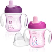 Chicco Semi-soft Spout Trainer Sippy Cup 7oz 6m+ (2pk) - Pink/Purple