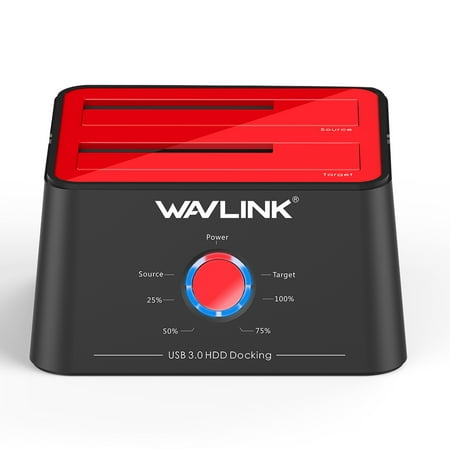HDD Docking Station USB 3.0 to SATA,Wavlink Dual Bay External Hard Drive Dock with Offline Clone/Backup Function for 2.5 / 3.5 Inch HDD SSD SATAⅠ/Ⅱ/Ⅲ Support 2x 8TB and (Best Hdd Docking Station 2019)