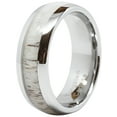 thumbnail image 3 of Tungsten Ring Elk Deer Antler Inlaid for Men Women Wedding Band Dome Shape Size 6-16 (Tungsten, 10.5), 3 of 4