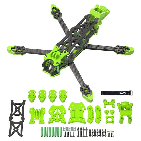 EVA5 all carbon fiber 5-inch FPV crossover machine frame with 3D printed parts, Huafei non Gepu 5mm thick machine arm