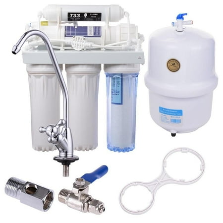 Undersink Reverse Osmosis - GHP White Under Sink 5-Stage 3.2Gal Tank Reverse Osmosis Drinking Water Filter System