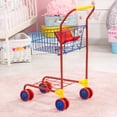 thumbnail image 6 of Bayer Design: Shopping Cart - Red & Blue - Grocery Pretend Play Toy, Spacious Basket Holds Toys & Dolls, Lightweight, Dual Wheels, Toddler-Kids 18mo+, 6 of 8