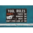 thumbnail image 3 of ZYPENG Vintage Metal Signage, 7.8 x 11.8 inches, Funny Tool Rules Don't Garage Decor for Man Cave Room Wall Decorative Home Tin Sign, 3 of 10