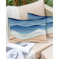 thumbnail image 6 of Geometric Blue Throw Pillow Cover 20 x 30 Inch Decorative Pillow Cover Ocean Wave Stripes Modern Abstract Beach Lumbar Pillowcase Seasonal Rectangle Cushion Case for Couch Sofa Bed Living Room, 6 of 7