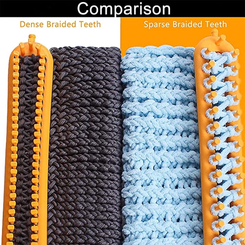 KEINXS 3 Pieces Rectangular Knitting Loom Set, Dense Pegs, Colorful Plastic Weaving Looms, Hat Scarf Loom Set, DIY Craft Tools, Yarn Weaving Kits with a Crochet Hook and Needle (Color is Random)