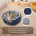 thumbnail image 3 of Anyask Round Soft Cat Beds for Small Indoor Cats Dog Up to 15 lbs, Blue 20"x19"x6", 3 of 8