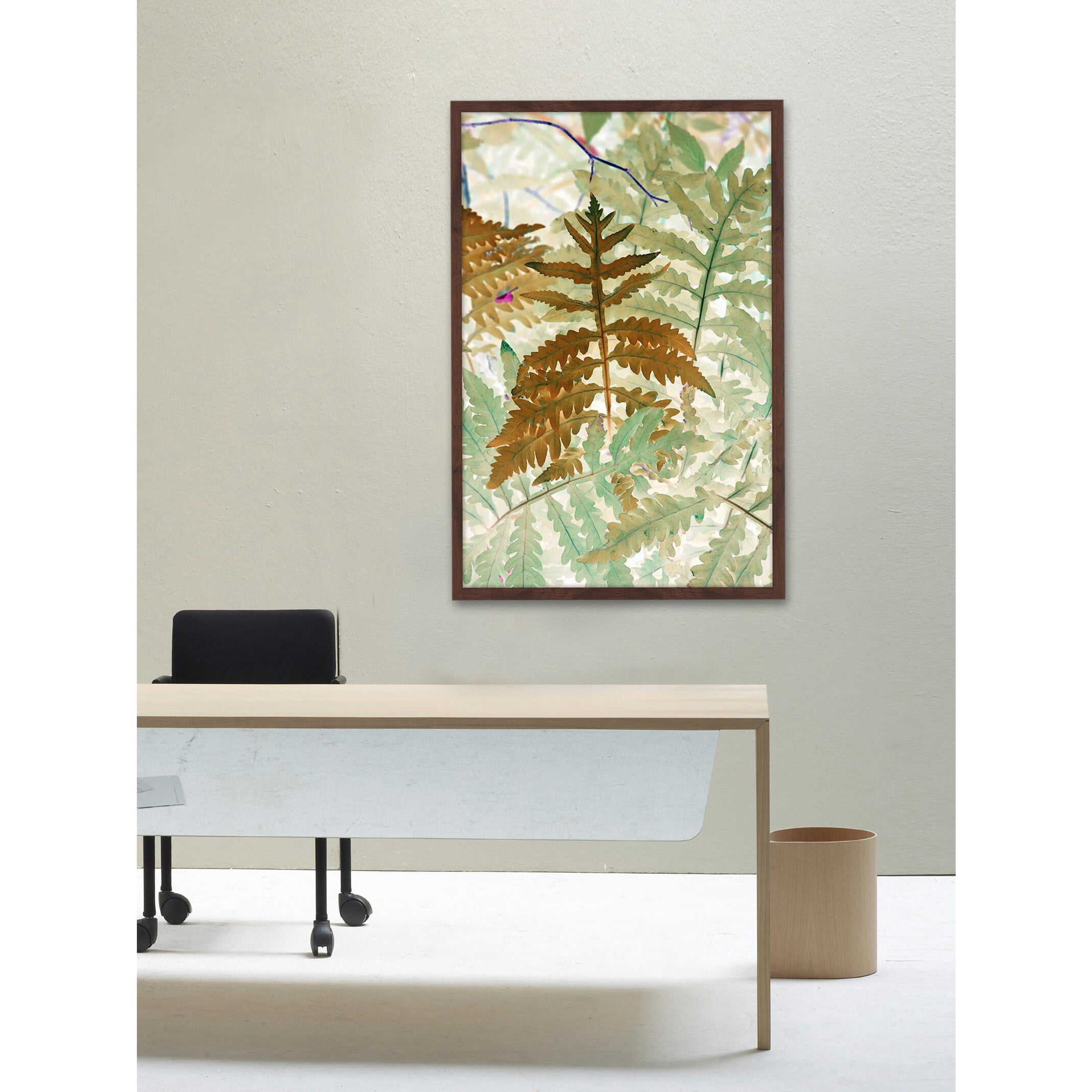 Golden Fern Framed Painting Print