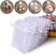 thumbnail image 2 of 25 piezas de bolsas de organza con cordón para regalo, para fiestas, regalos de Navidad, joyas, embalaje, color blanco, 2 of 5