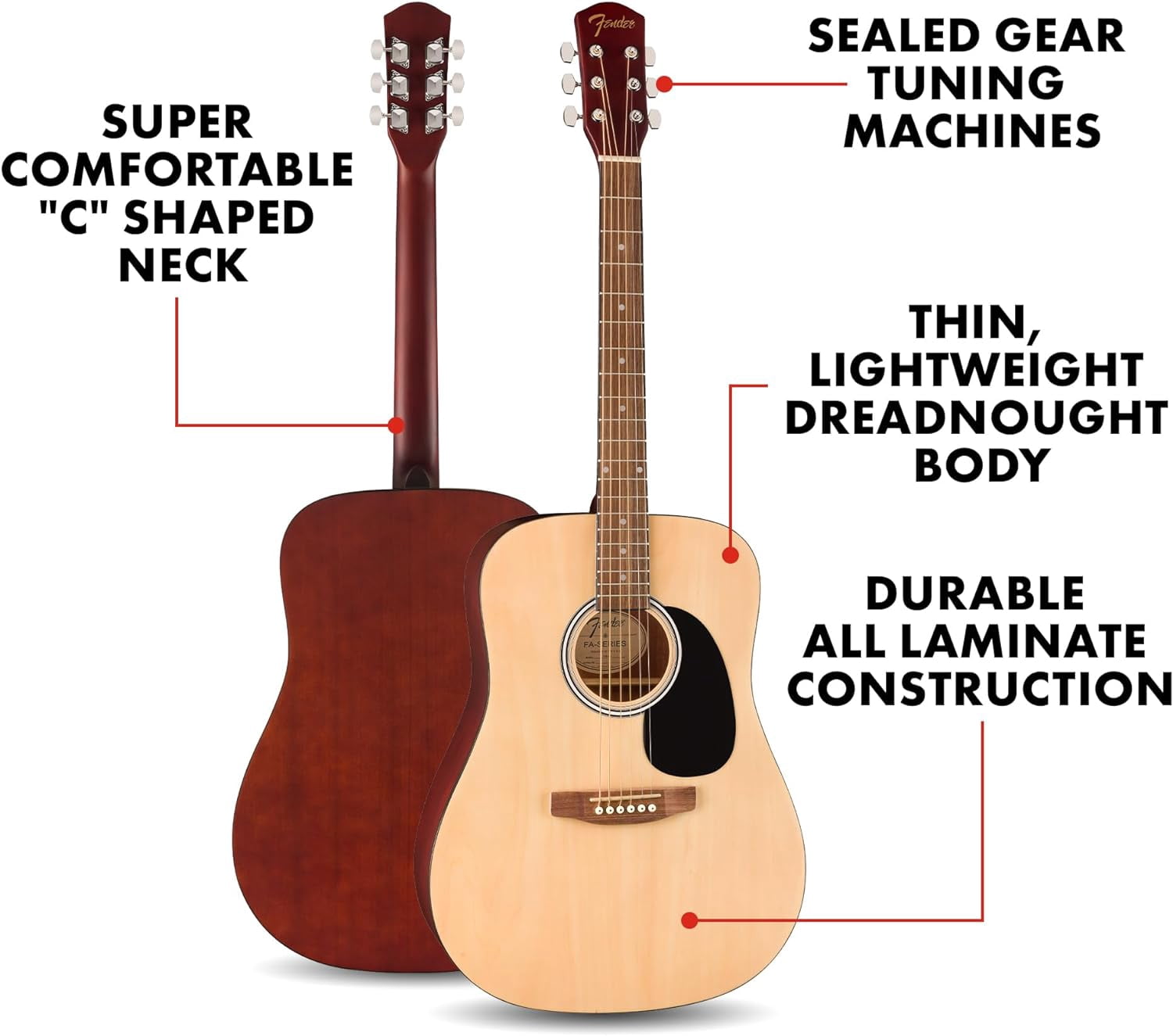 Pre-Owned Fender FA Series Dreadnought Acoustic Guitar - Natural