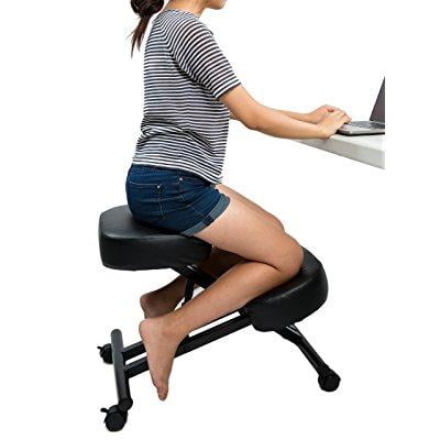 - sleekform ergonomic kneeling chair, adjustable stool for home and office - thick comfortable cushions