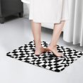 thumbnail image 4 of Black and White Wavy Checkerboard Flannel Non Slip Door Rugs,Washable Door Mats Indoor,Decorative Door Mats,Dirt-Resistant and Absorbent Doormat for Entrance,Bedroom,Kitchen,Bathroom,23.5"x16", 4 of 5