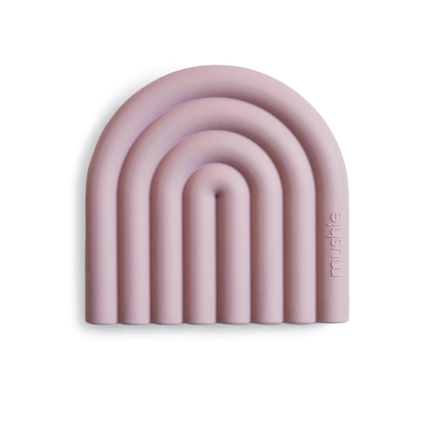 Juguete Mordedor de Silicona para Bebé mushie Arcoíris (Malva)