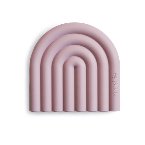 Juguete Mordedor de Silicona para Bebé mushie Arcoíris (Malva)