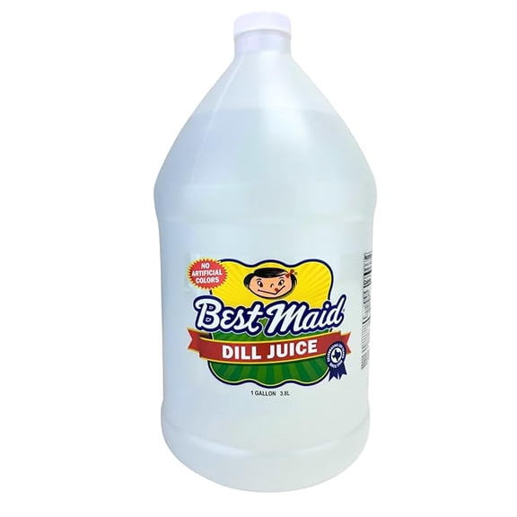 Best Maid Dill Pickle Juice, 1 gallon plastic jar, serving size 1 oz (28g), Kosher Certified, dill pickle flavor, 128 servings per jar