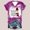 Purple, variant on SDJMa Women's Classic-Fit 100% Cotton Short-Sleeve T-Shirt Christmas Fashion Woman Causal V-Neck Printing Blouse Short Sleeve T-Shirt Tops