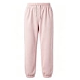 thumbnail image 4 of Bibifish Womens Waffle Knit Jogger Pants High Waisted Drawstring Elastic Waist Ribbed Ankle Cuffs Lounging Pants With Pockets, 4 of 4